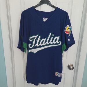 Majestic 2006 World Baseball Classic WBC Italy Blue Baseball Jersey